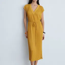 MANGO Pleated Belted A-Line Midi Dress-picture-40