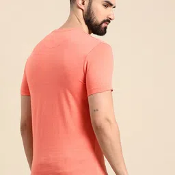 Being Human Solid Round Neck Pure Cotton T-shirt With Printed Chest Pocket image 3
