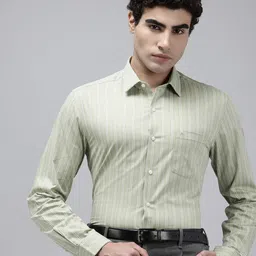 Arrow Pure Cotton Manhattan Slim Fit Striped Formal Shirt-picture-40