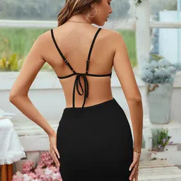 StyleCast Solid Wrap Party Dress image 5