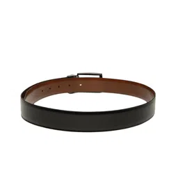 Louis Philippe Men Black & Tan Brown Solid Reversible Leather Belt image 4