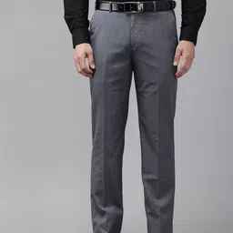 Park Avenue Men Checked Formal Trousers-picture-44