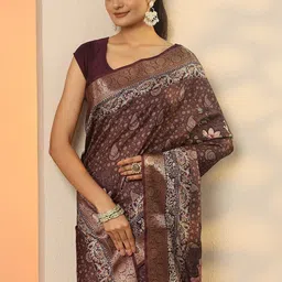 Libas Ethnic Motifs Printed Saree With Unstiched Blouse Piece image 3