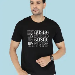NOBLE HUSTLE Typography Printed Pure Cotton T-shirt-picture-23