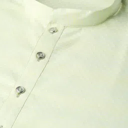 MANQ Men Green Striped Pure Cotton Kurta with Pyjamas image 4