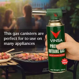 Vinsa Butane Gas Can for Refilling Lighters, Camping Stoves, Torches 225 g image 2