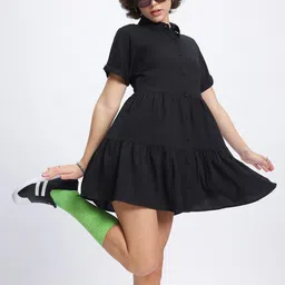 glitchez Cottage Couture Tiered Shirt Style Mini Dress-picture-22