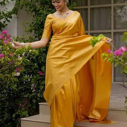 AMRUTKALA SAREES Ethnic Motifs Zari Banarasi Saree image 4