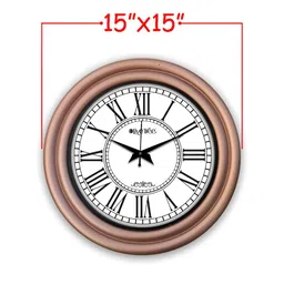 OLIVE TREE Brown & White Round Wooden Analogue Wall Clock image 4
