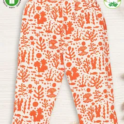 Pranava 100% Organic Cotton Sea World Printed Pant- White-image-33
