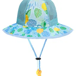 Little Surprise Box Blended Lemons Designed Sun Hat With Adjustable Strap - Blue-image-40