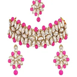 BMINO Women Pink Jewellery Set image 3