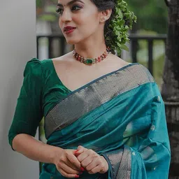 Moda Rapido Woven Design Zari Silk Blend Handloom Banarasi Saree image 4