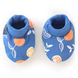 Babyhug 100% Cotton Mittens & Booties Fruit Print - Blue image 2