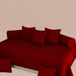 WELLNEST Set Of 8 Red Striped Diwan Set image 1