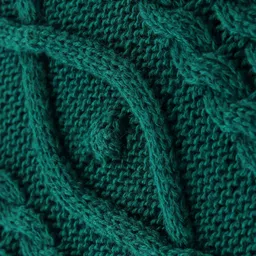 Babyoye Cotton Knit Full Sleeves Woollen Dress with Cable Knit Design & Frill Detailing - Green image 4