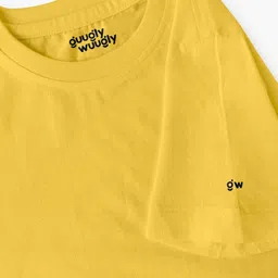 Guugly Wuugly Pure Combed Cotton Half Sleeves Solid Skin Friendly Crop Top - Mango Yellow image 5
