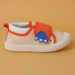 Cute Walk by Babyhug Casual Shoes with Velcro Closure & Animal Applique - Beige image 4