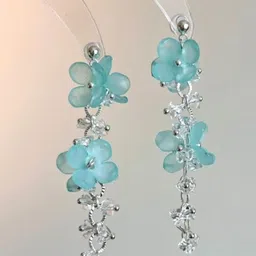 MEENAZ Floral Drop Earrings image 5