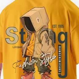ANGERHOOD Graphic Bot Hip Hop Printed Drop-Shoulder Sleeves Oversized Cotton T-shirt image 5