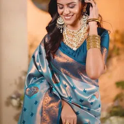 SHRIADINATH Woven Design Zari Art Silk Handloom Kanjeevaram Saree image 4