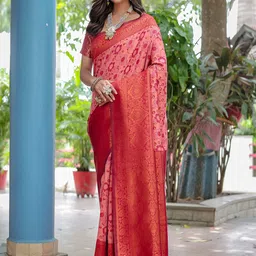 Anouk Floral Zari Woven Design Kanjeevaram Saree-image-41