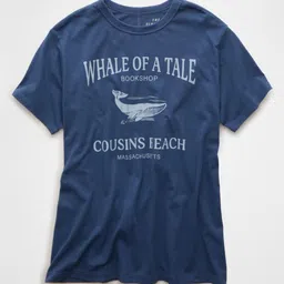 AMERICAN EAGLE OUTFITTERS Women Typography Printed Round Neck Pure Cotton T-shirt image 2