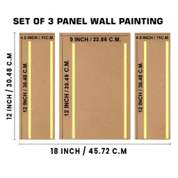 SAF Green & Yellow 3 Pieces Tropical Leaf & Flower Bold Botanical Wall Arts image 4