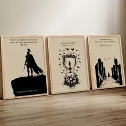 WALLLANE Set of 3 Wooden Philosophy Art Framed Posters image 4
