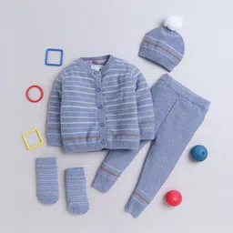 Yellow Apple Unisex Kids Striped T-shirt with Trousers-picture-16