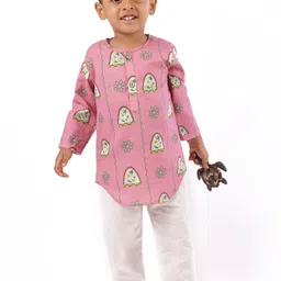 Bhaakur Kids Floral Printed Round Neck Long Sleeves Kurta & Pyjamas-picture-42