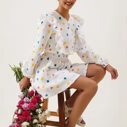 Mylin Printed Cotton Confetti Garden Crop Blouse With Skirt Co-Ords image 3