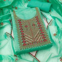 LeeliPeeri Designer Embroidered Unstitched Dress Material image 2