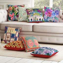 Sej by Nisha Gupta Abstract Premium Cushion Covers Pack of 8 - Multicolor-picture-31