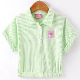 little kangaroos Little Kangaroos100% Cotton WovenHalf Sleeves Striped Top-Lime Green-picture-26