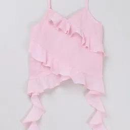 Taffykids 100% Cotton Woven Sleeveless Ruffled Top - Pink-picture-28
