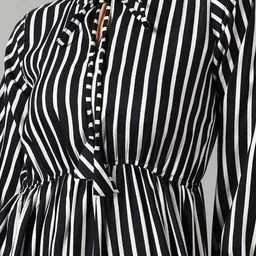 Raiyani Enterprise Striped Tiered Fit & Flare Maxi Dress image 3