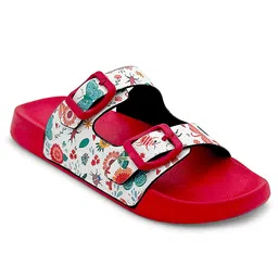 KazarMax Floral Designed Slip On Sandals - Red image 3