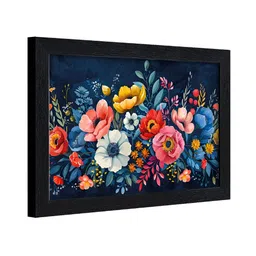 RANDOM Blue & Pink Printed Synthetic Wooden Floral & Botanical Wall Art image 4