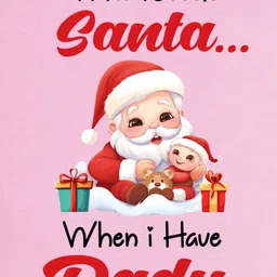 FFlirtygo Christmas Theme Cotton Half Sleeves Who Needs Santa I Have Dadu Printed Onesie - Pink image 4