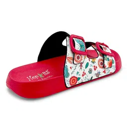 KazarMax Floral Designed Slip On Sandals - Red image 4