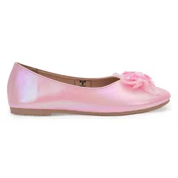Toothless Bow & Butterfly Applique Detailed Slip On Ballerinas - Pink image 5
