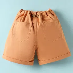 ToffyHouse Poplin Woven Half Sleeves Space Theme Printed Shirt & Shorts Set With Bow & Suspender - White & Peach image 5