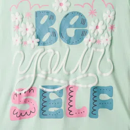 Tango Single Jersey Knit Full Sleeves T-Shirt with Text Graphic - Sea Green image 5