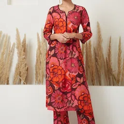 Lookmark Women Floral Printed Regular Kurta with Palazzos-picture-9