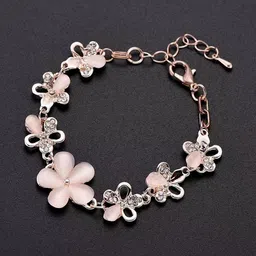 TheVineGirl Women Cubic Zirconia Rose Gold-Plated Wraparound Bracelet image 2