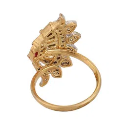Anouk Gold Plated Cubic Zirconia Stone Studded Finger Ring image 3