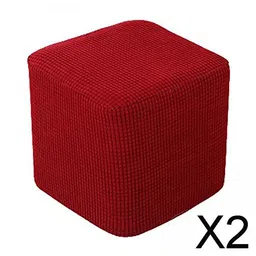 generic 2x10-13 Stretch Ottoman Slipcover Footstool Footrest Living Room Soft Cover Wine red|Home & Garden | Furniture | Slipcovers|1 Piece Ottoman Cover(2 Pack) image 2