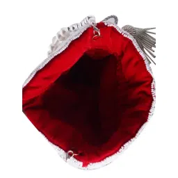 SWISNI Womens Red Embroidered Potli Bag image 4