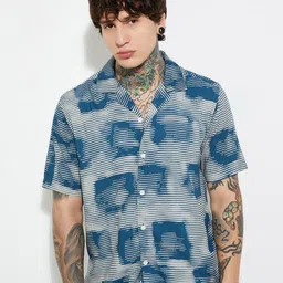 max Men Abstract Printed Cuban Collar Casual Shirt-picture-25